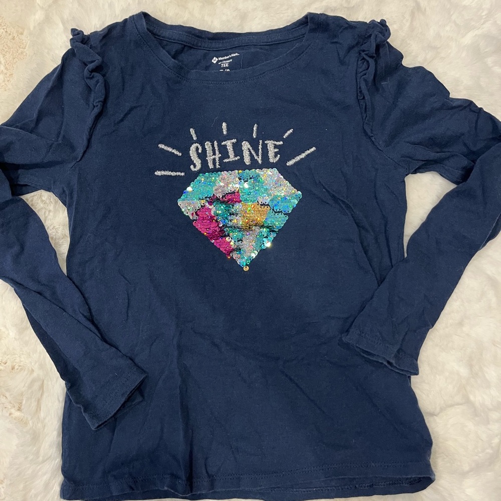 Shine Bright Kids' Navy Blue Long Sleeve Top